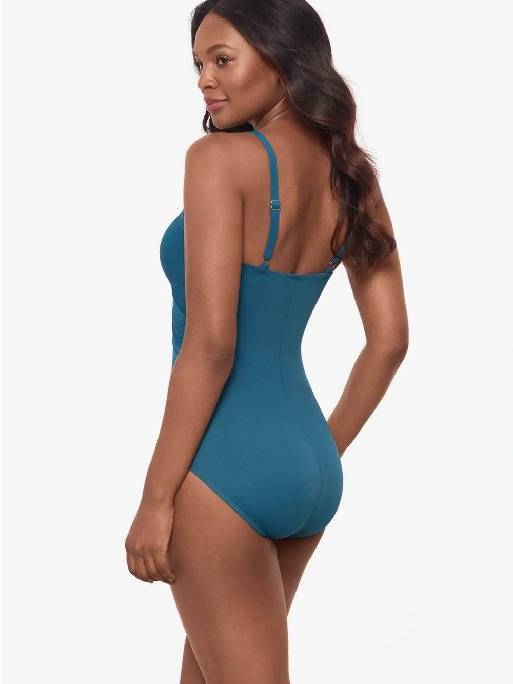 🆕 Miraclesuit Mystique Swimsuit One Piece  Mesh Slimming Teal Blue Size 16